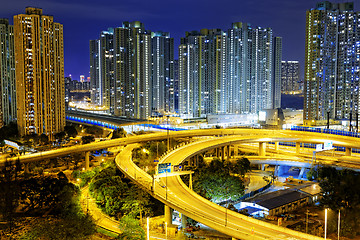 Image showing city overpass at night, HongKong