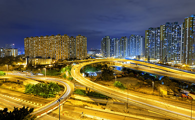 Image showing city overpass at night, HongKong