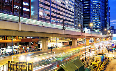 Image showing HongKong downtown busy traffic night