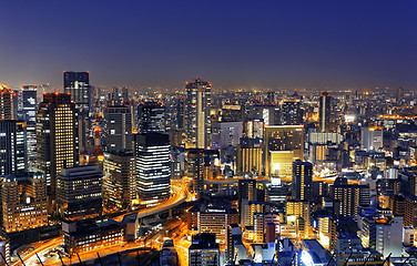 Image showing Osaka at night, Japan 