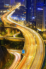 Image showing traffic in Hong Kong at night 