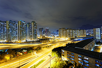 Image showing city overpass at night, HongKong