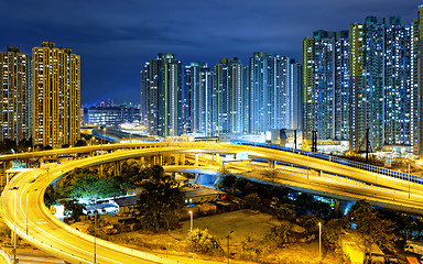 Image showing city overpass at night, HongKong