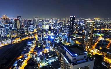 Image showing Osaka at night, Japan 