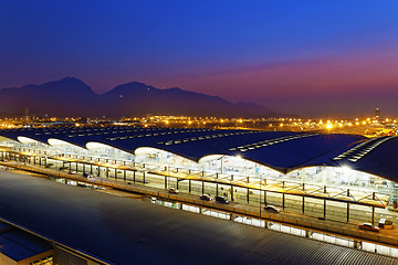 Image showing Hong Kong International Airport at the evening
