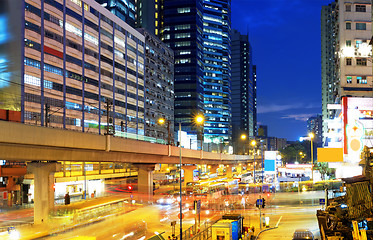 Image showing HongKong downtown busy traffic night