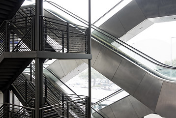 Image showing Escalator and stair