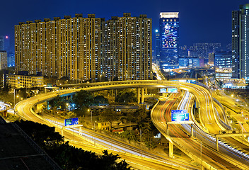 Image showing city overpass at night, HongKong