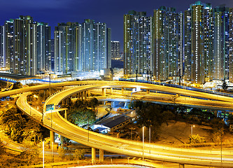 Image showing city overpass at night, HongKong