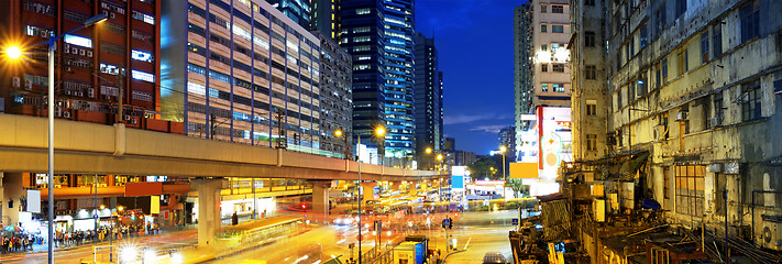 Image showing HongKong downtown busy traffic night