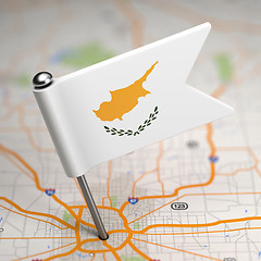 Image showing Cyprus Small Flag on a Map Background.