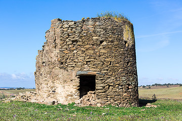 Image showing Remnants of a Windmill in Field