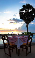 Image showing Beach front dining