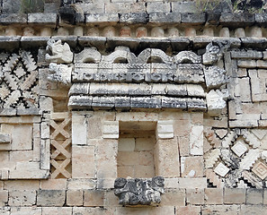 Image showing mayan temple detail in Uxmal