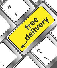 Image showing free delivery key on laptop keyboard button