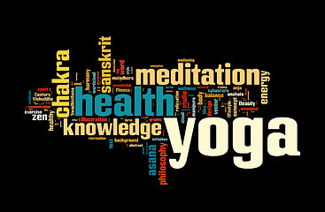 Image showing YOGA. Word cloud concept illustration.