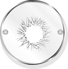 Image showing Sun Icon on Round Button isolated on white