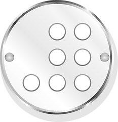 Image showing Empty white abstract circles on web button (icon) isolated on white