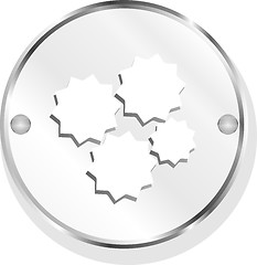 Image showing gears icon (button) isolated on a white background