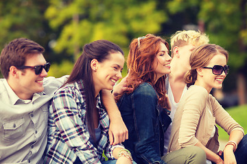 Image showing group of students or teenagers hanging out