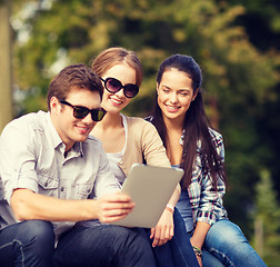 Image showing students or teenagers with laptop computers