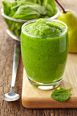 Image showing glass of green smoothie