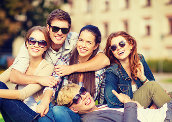 Image showing group of students or teenagers hanging out