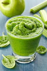 Image showing glass of green smoothie