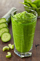Image showing glass of green smoothie
