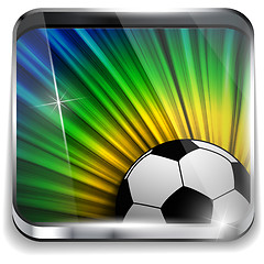 Image showing Brazil Flag with Soccer Ball Background