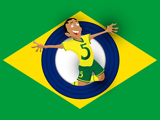 Image showing Brazil Soccer Player with Uniform