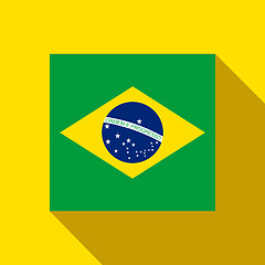 Image showing Brazil 2014 Flat Icon with Brazilian Flag