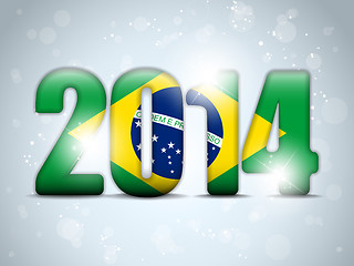 Image showing Brazil 2014 Soccer with Brazilian Flag