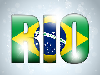 Image showing Brasil 2014 Letters with Brazilian Flag