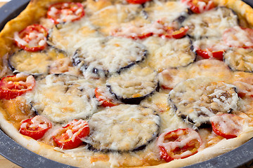 Image showing Homemade aubergine pizza