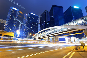 Image showing traffic in Hong Kong at night 