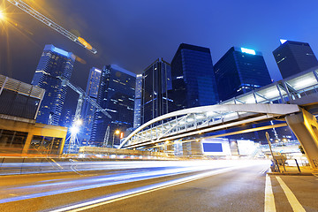 Image showing traffic in Hong Kong at night 