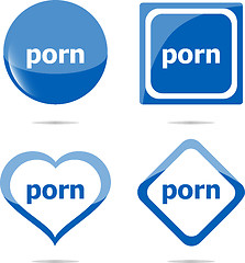 Image showing porn stickers set isolated on white, icon button