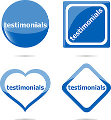 Image showing stickers label set business tag with testimonials word