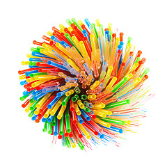 Image showing Colored Plastic Drinking Straws