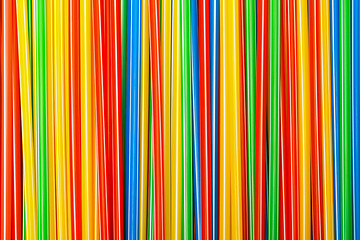 Image showing Background of Colored Plastic Drinking Straws