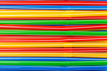 Image showing Background of Colored Plastic Drinking Straws