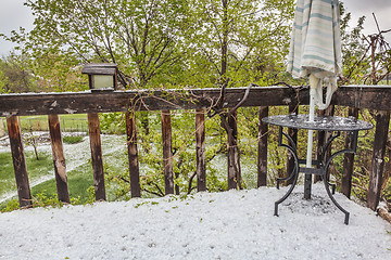 Image showing hailstones afters pring storm 