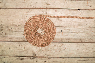 Image showing Ropes on a wooden background