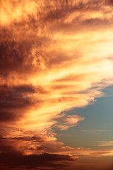 Image showing Dramatic sky with beautiful sunset