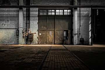 Image showing Industrial interior of an old factory