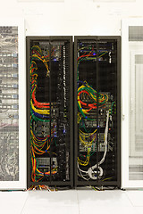 Image showing Network cables of a server