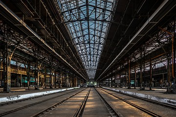 Image showing Large industrial hall of a repair station