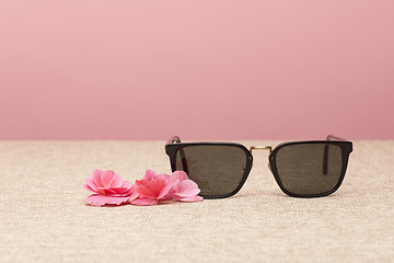 Image showing brown Sunglasses on canvas