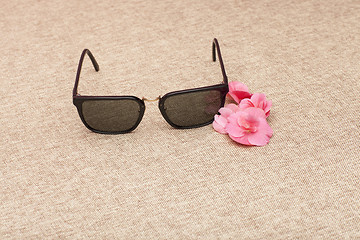 Image showing brown Sunglasses on canvas